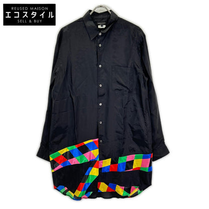 COMMEdesGARCONS HOMME PLUS コムデギャルソンオムプリュス 23SS PK-B005 ブラック×マルチカラー カラーチャート切替 ロングシャツ トップス