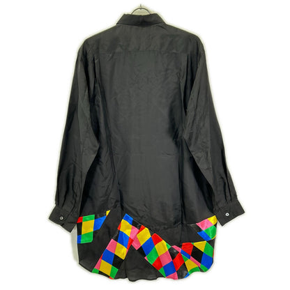 COMMEdesGARCONS HOMME PLUS コムデギャルソンオムプリュス 23SS PK-B005 ブラック×マルチカラー カラーチャート切替 ロングシャツ トップス