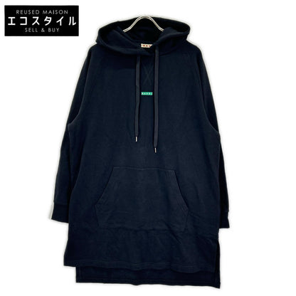 MARNI マルニ FLJE0173X0 ブラック コットン ボックスワッペンチュニックパーカー トップス