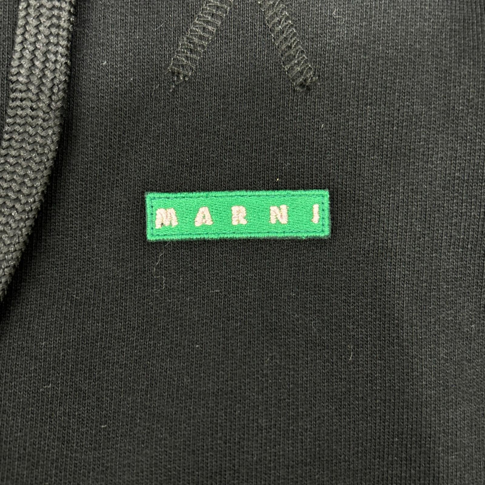 MARNI マルニ FLJE0173X0 ブラック コットン ボックスワッペンチュニックパーカー トップス