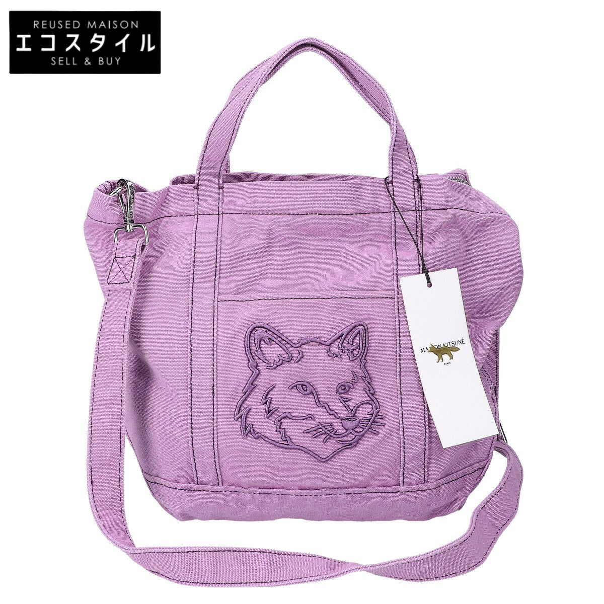 MAISON KITSUNE メゾンキツネ 【新品同様】LW05103WW0106 フォックスヘッド スモール 2WAYショルダー トートバッグ