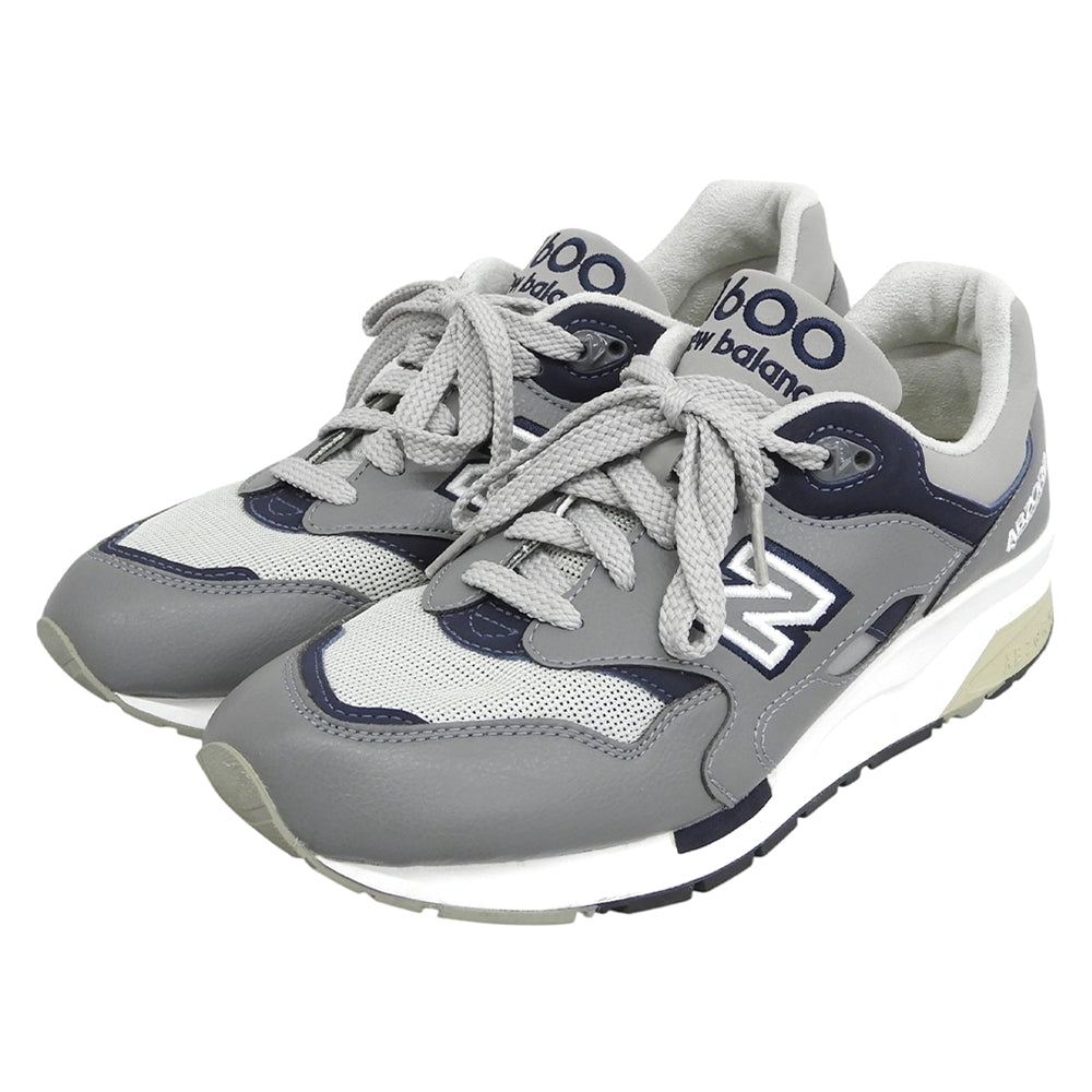 NEW BALANCE ニューバランス レザー 1600 ローカットスニーカー シューズ メンズ グレー×ネイビー 25.5cm CM1600LG シューズ