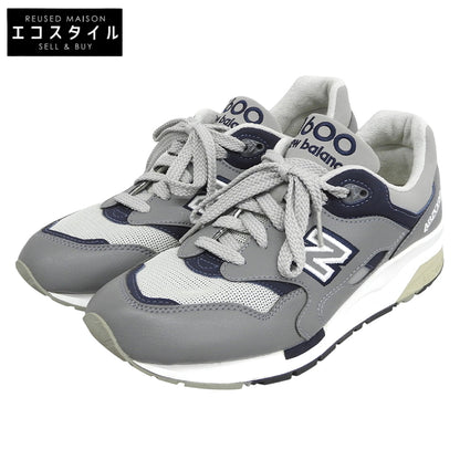 NEW BALANCE ニューバランス レザー 1600 ローカットスニーカー シューズ メンズ グレー×ネイビー 25.5cm CM1600LG シューズ
