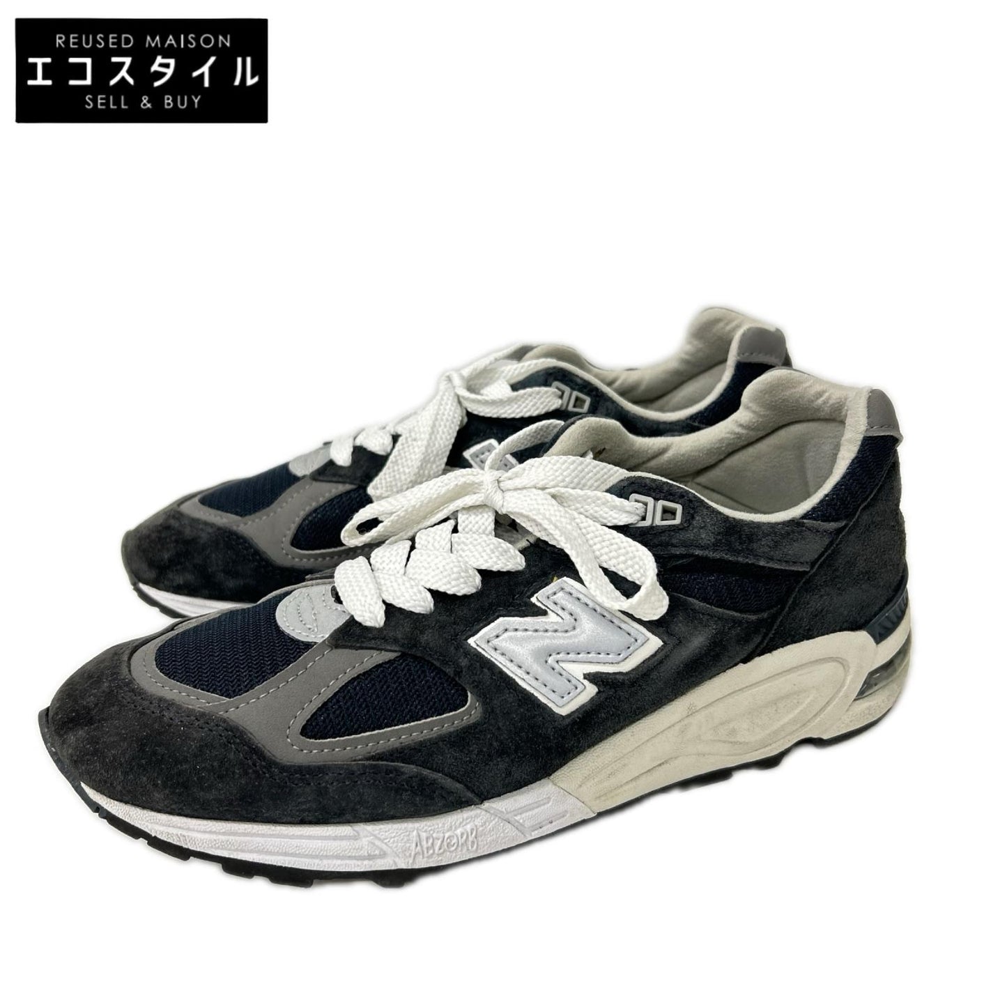NEW BALANCE ニューバランス M990NB2 ネイビー USA製 スエード 990 V2 ローカットスニーカー シューズ