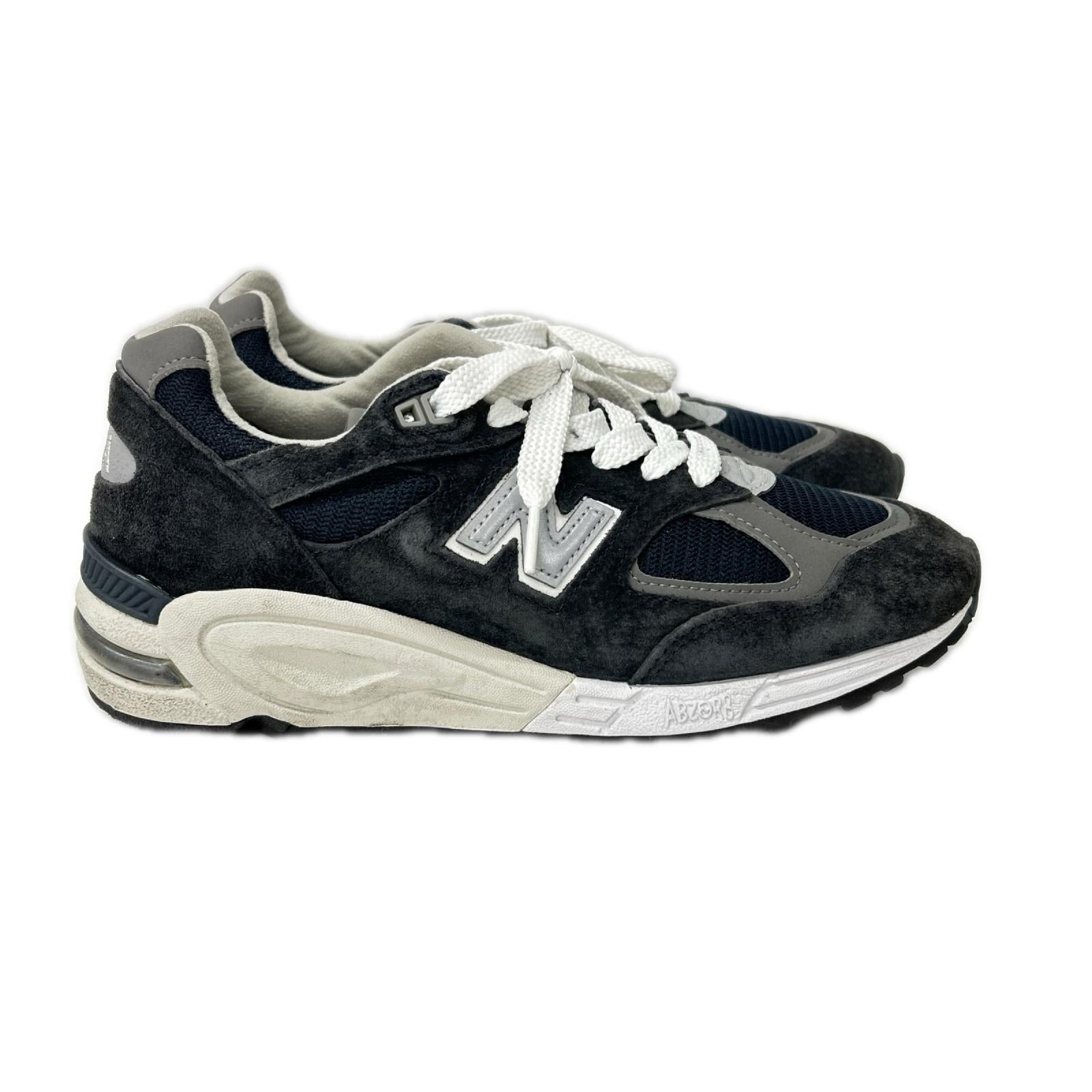 NEW BALANCE ニューバランス M990NB2 ネイビー USA製 スエード 990 V2 ローカットスニーカー シューズ