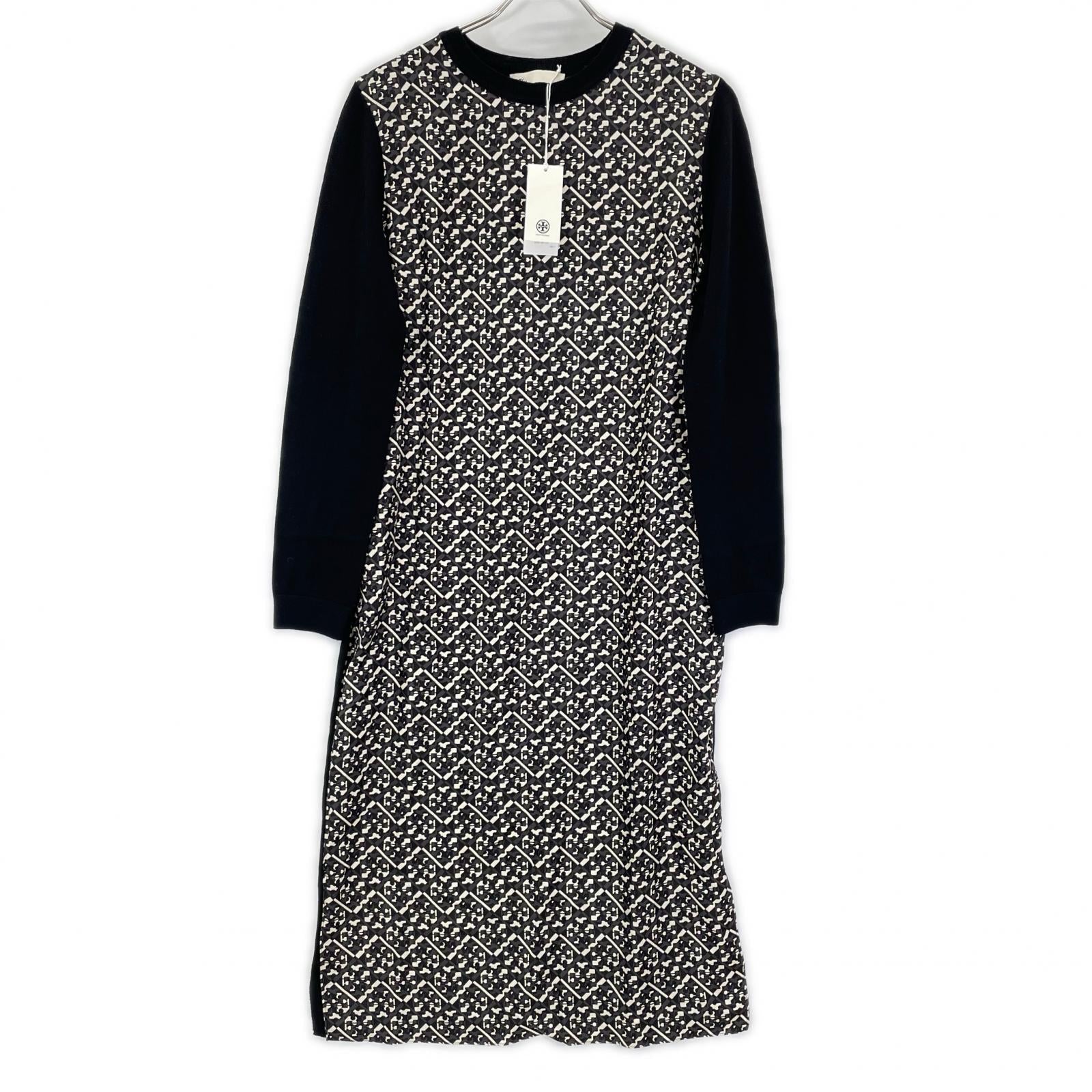 Tory Burch トリーバーチ ブラック×ホワイト ベルト付ワンピース 153977 ワンピース