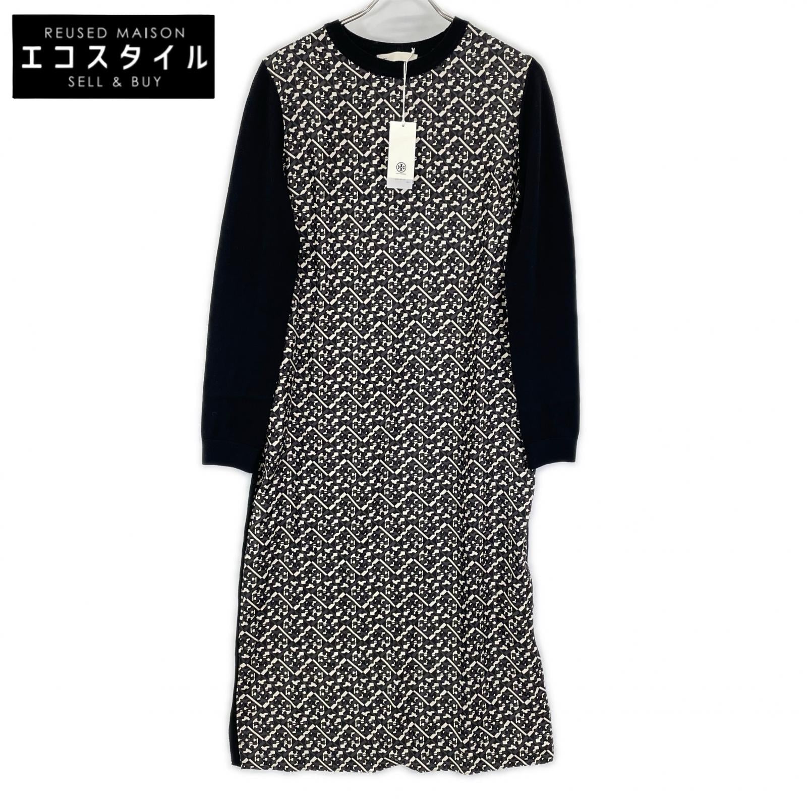 Tory Burch トリーバーチ ブラック×ホワイト ベルト付ワンピース 153977 ワンピース