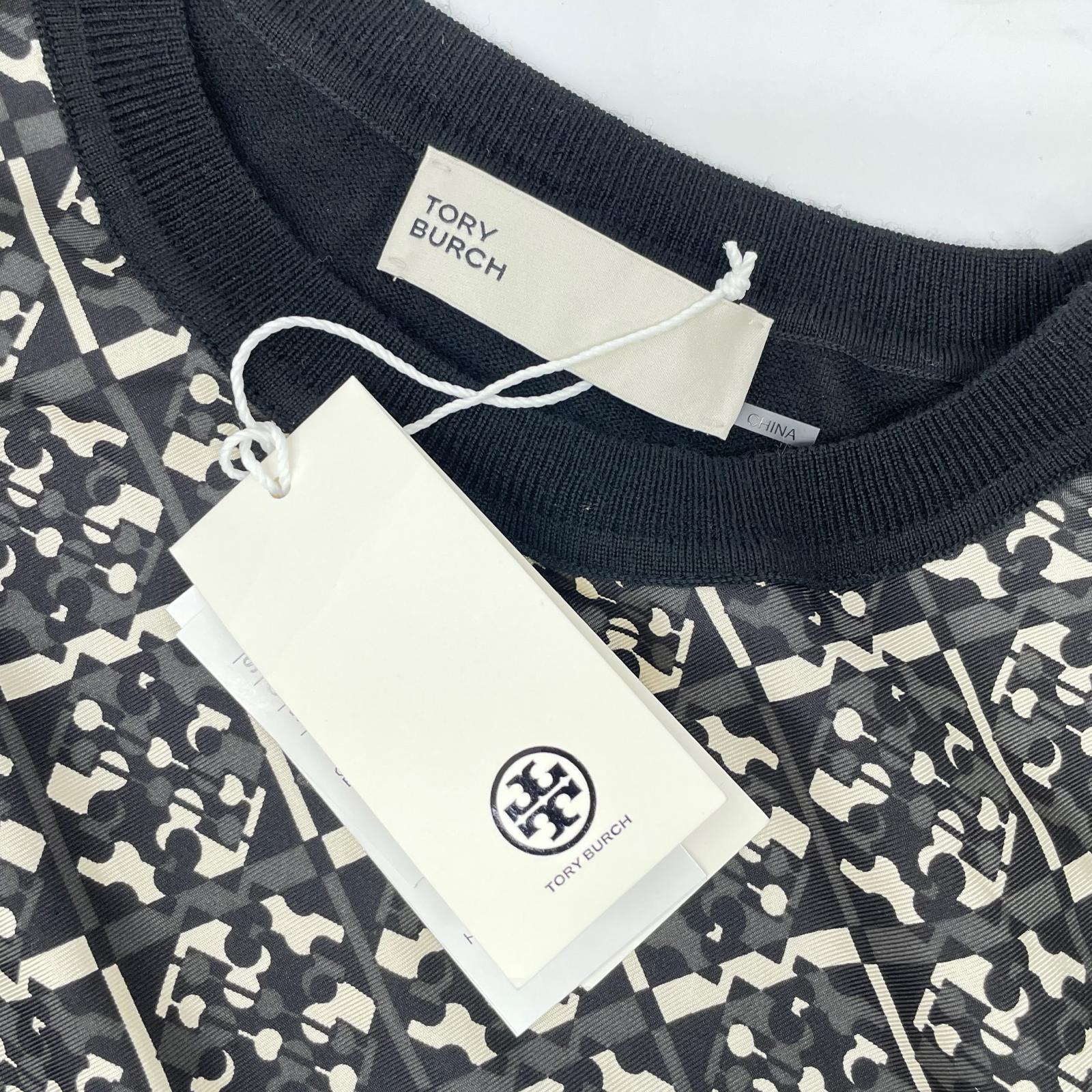Tory Burch トリーバーチ ブラック×ホワイト ベルト付ワンピース 153977 ワンピース