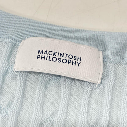 MACKINTOSH PHILOSOPHY マッキントッシュフィロソフィー H5N04-782-20 ライトブルー コットンナイロン シアーケーブルカーディガン トップス