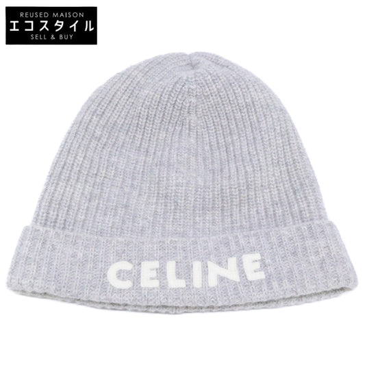 CELINE セリーヌ 【美品/国内正規】2A25R423P ロゴパッチ ウール ニットキャップ 帽子