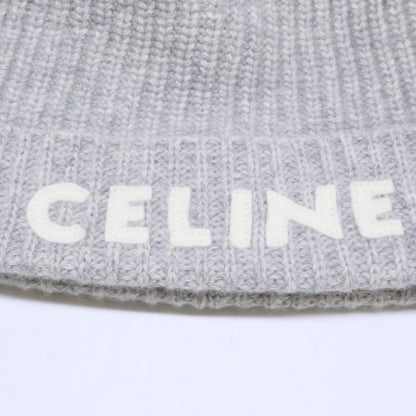 CELINE セリーヌ 【美品/国内正規】2A25R423P ロゴパッチ ウール ニットキャップ 帽子