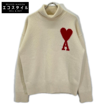 AMI Alexandre Mattiussi アミアレクサンドルマテュッシ BFUKS402 018 アイボリー ウール タートルネック ニット トップス