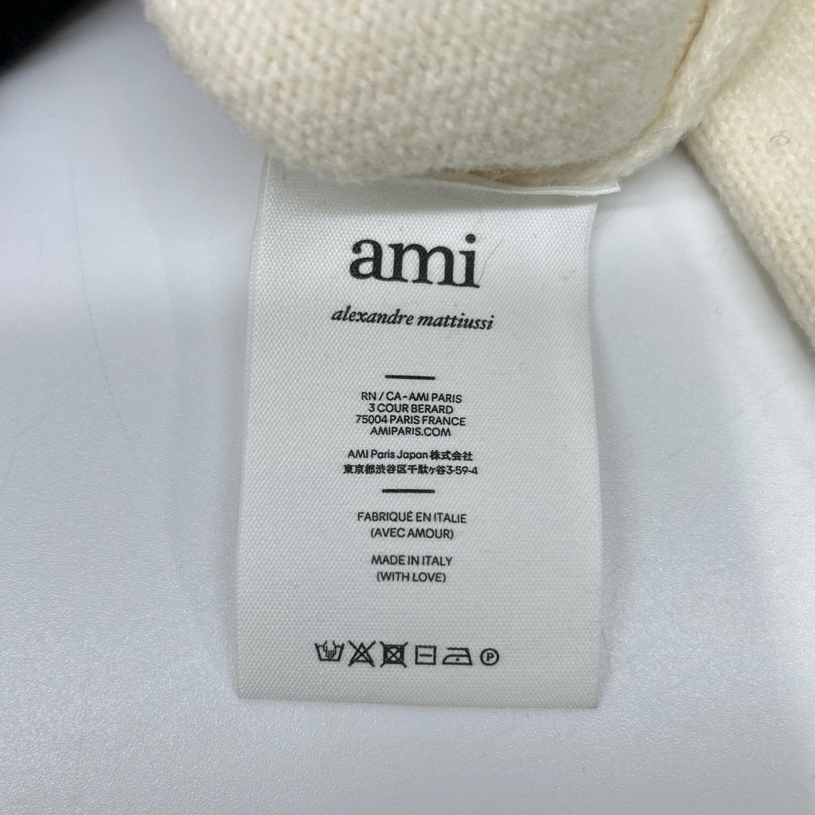 AMI Alexandre Mattiussi アミアレクサンドルマテュッシ BFUKS402 018 アイボリー ウール タートルネック ニット トップス