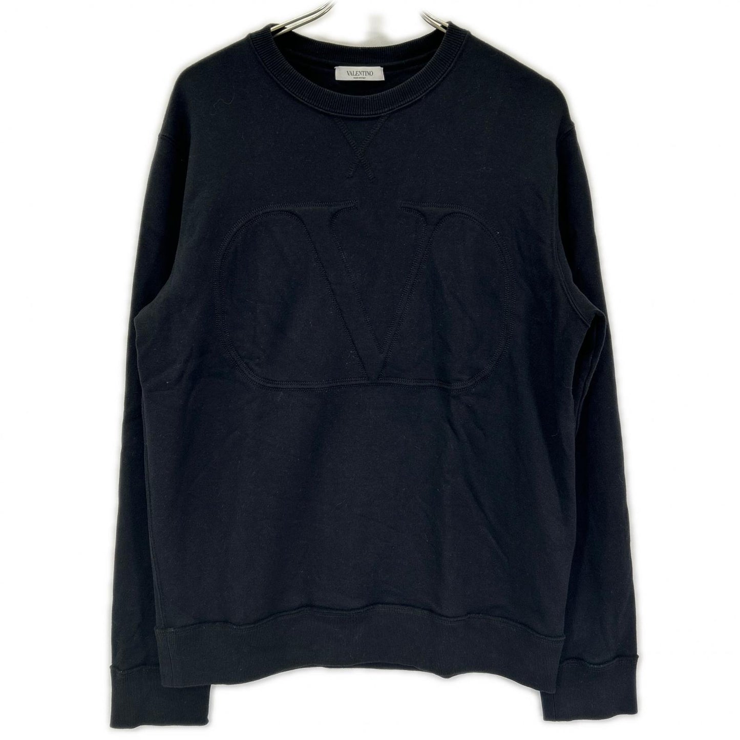VALENTINO ヴァレンティノ VV3MF14M73M ブラック コットン ロゴ 長袖スウェット トップス