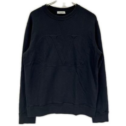 VALENTINO ヴァレンティノ VV3MF14M73M ブラック コットン ロゴ 長袖スウェット トップス