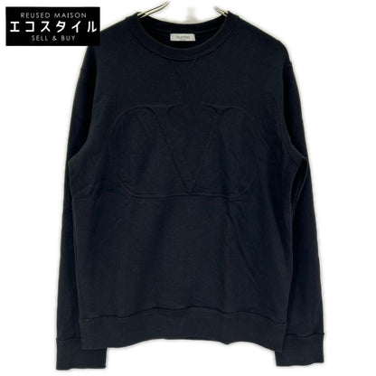 VALENTINO ヴァレンティノ VV3MF14M73M ブラック コットン ロゴ 長袖スウェット トップス