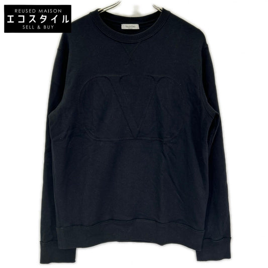 VALENTINO ヴァレンティノ VV3MF14M73M ブラック コットン ロゴ 長袖スウェット トップス