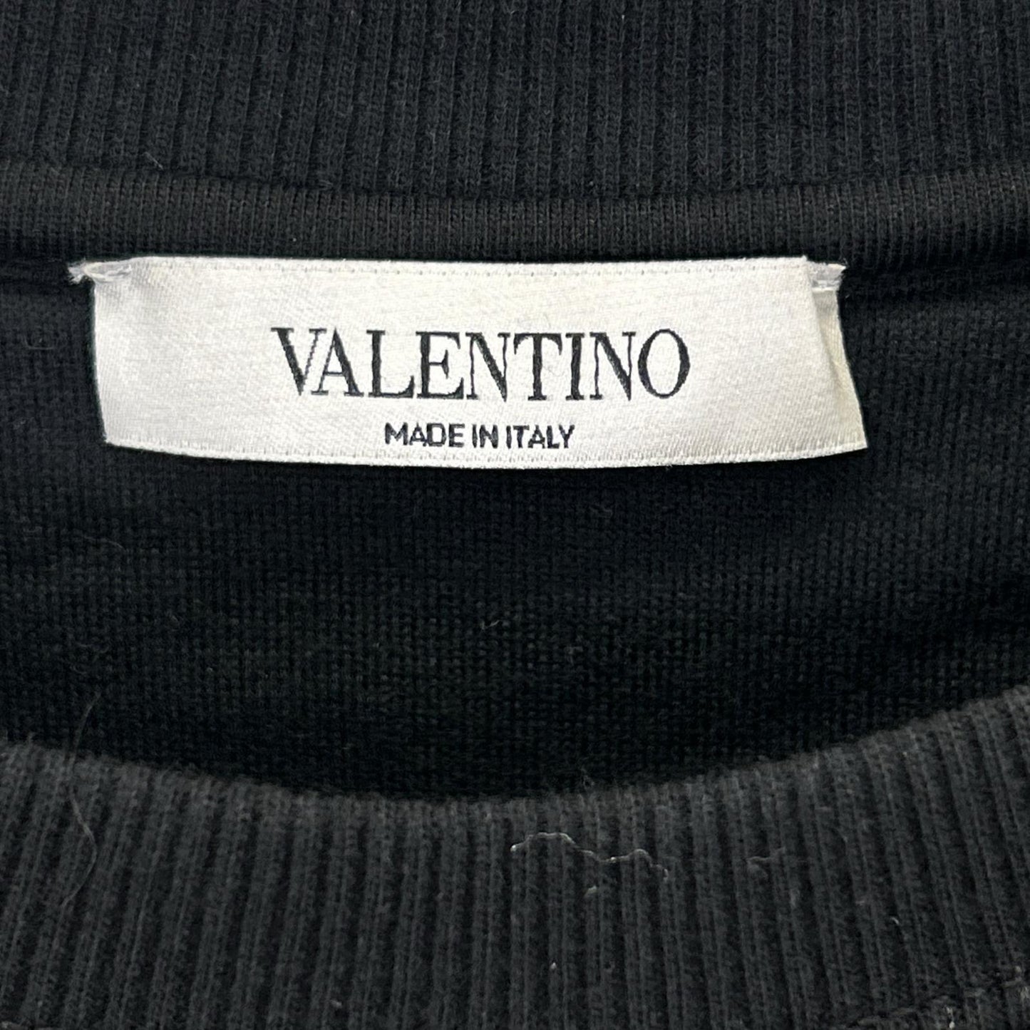 VALENTINO ヴァレンティノ VV3MF14M73M ブラック コットン ロゴ 長袖スウェット トップス