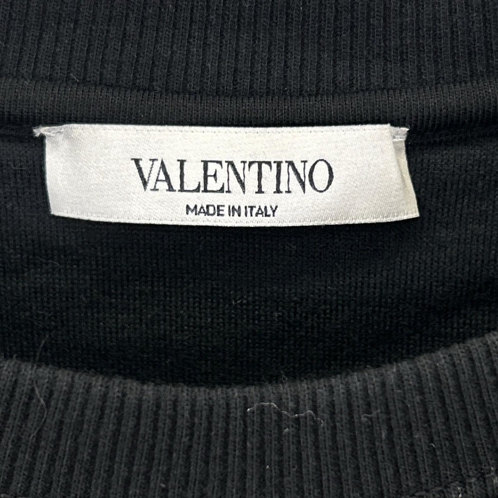 VALENTINO ヴァレンティノ VV3MF14M73M ブラック コットン ロゴ 長袖スウェット トップス