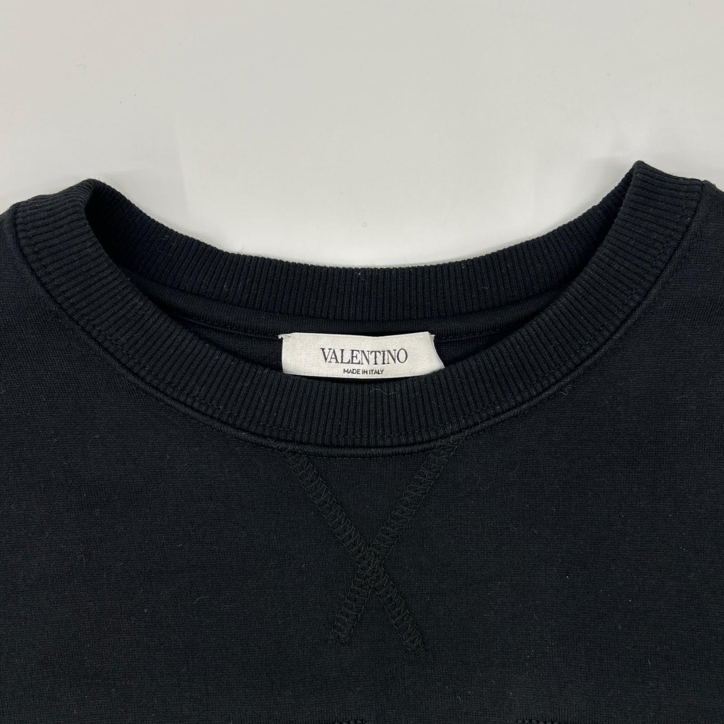 VALENTINO ヴァレンティノ VV3MF14M73M ブラック コットン ロゴ 長袖スウェット トップス