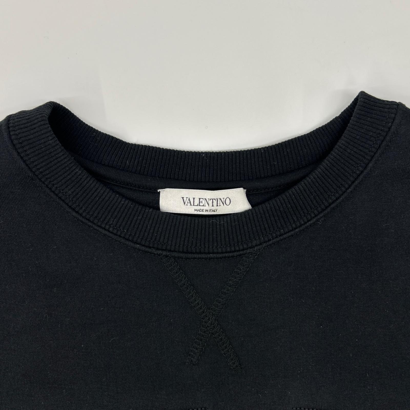 VALENTINO ヴァレンティノ VV3MF14M73M ブラック コットン ロゴ 長袖スウェット トップス