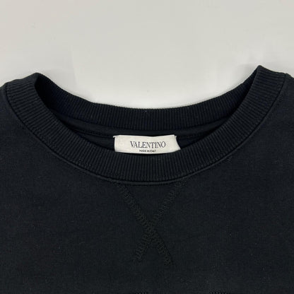 VALENTINO ヴァレンティノ VV3MF14M73M ブラック コットン ロゴ 長袖スウェット トップス