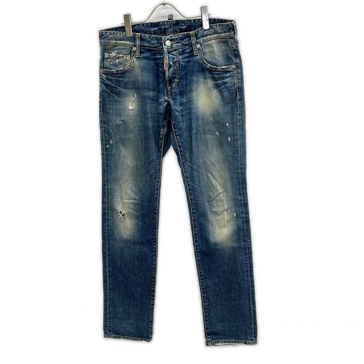 DSQUARED2 ディースクエアード 革パッチ ダメージ加工 デニムパンツ ジーンズ ボトムス