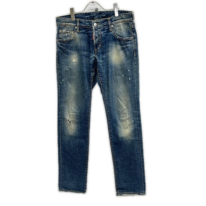 DSQUARED2 ディースクエアード 革パッチ ダメージ加工 デニムパンツ ジーンズ ボトムス