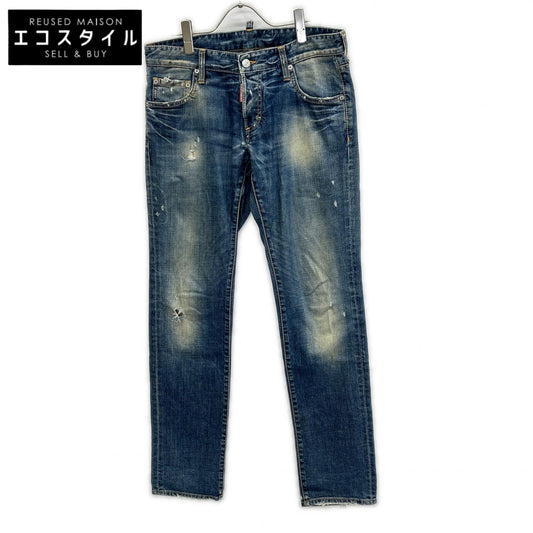 DSQUARED2 ディースクエアード 革パッチ ダメージ加工 デニムパンツ ジーンズ ボトムス