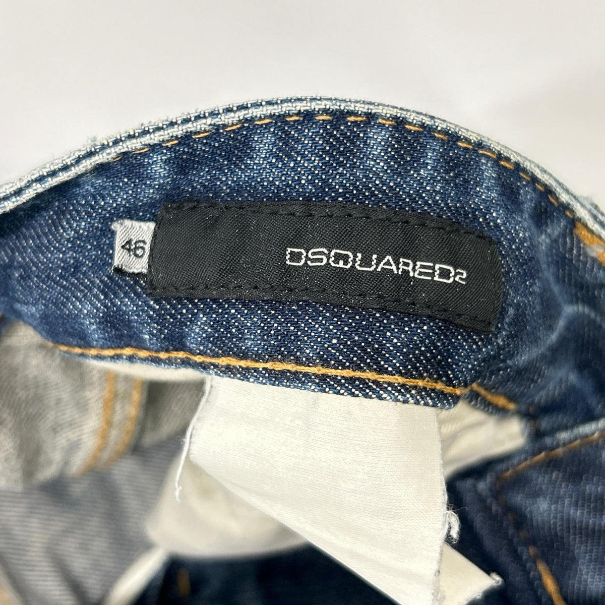 DSQUARED2 ディースクエアード 革パッチ ダメージ加工 デニムパンツ ジーンズ ボトムス