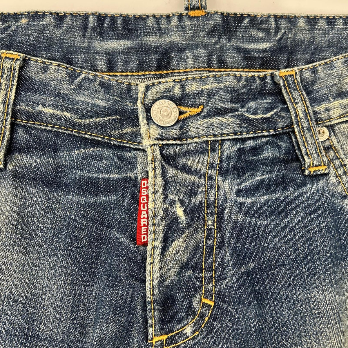 DSQUARED2 ディースクエアード 革パッチ ダメージ加工 デニムパンツ ジーンズ ボトムス