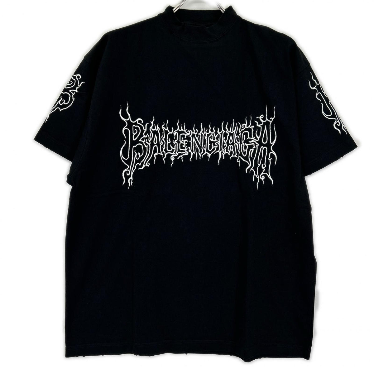 BALENCIAGA バレンシアガ 23年 739028 ブラック ダークウェーブコットンTシャツ トップス