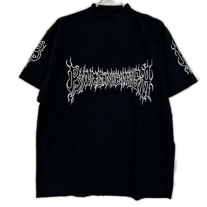 BALENCIAGA バレンシアガ 23年 739028 ブラック ダークウェーブコットンTシャツ トップス