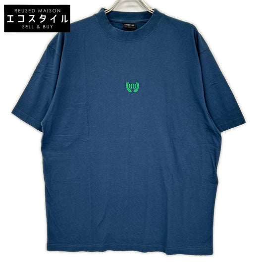 BALENCIAGA バレンシアガ 24年 ネイビー 764235 TSVC9 BBロゴTシャツ トップス