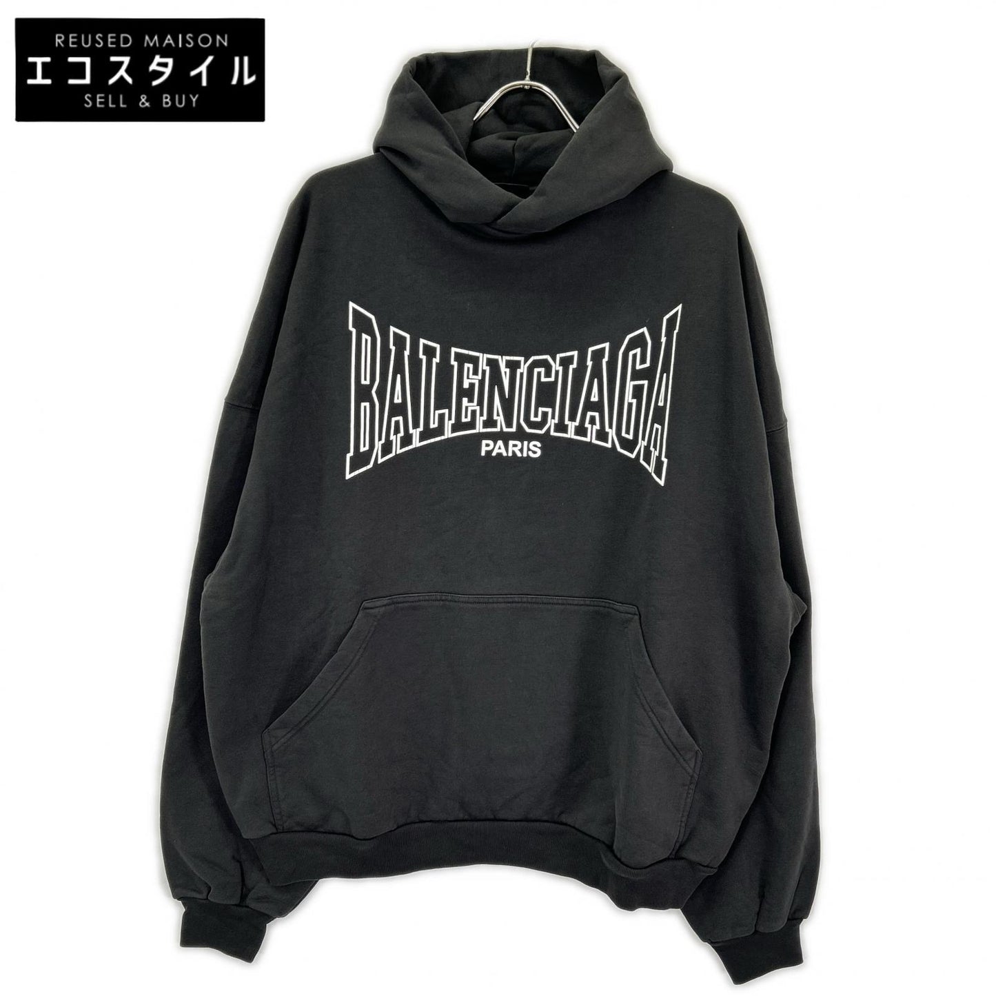BALENCIAGA バレンシアガ 24AW 803265 ロゴヴィンテージプリントプルオーバーパーカー トップス