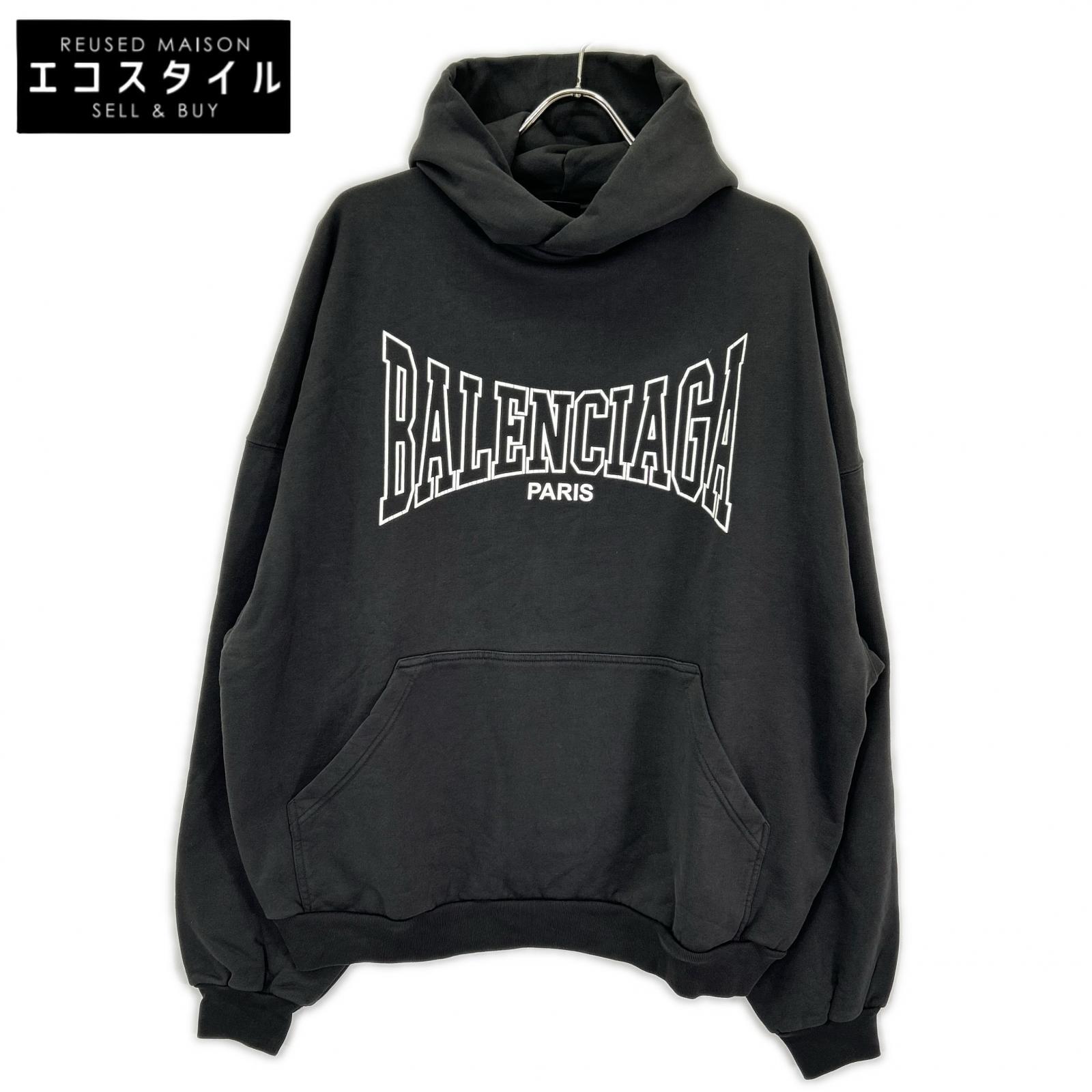 BALENCIAGA バレンシアガ 24AW 803265 ロゴヴィンテージプリントプルオーバーパーカー トップス