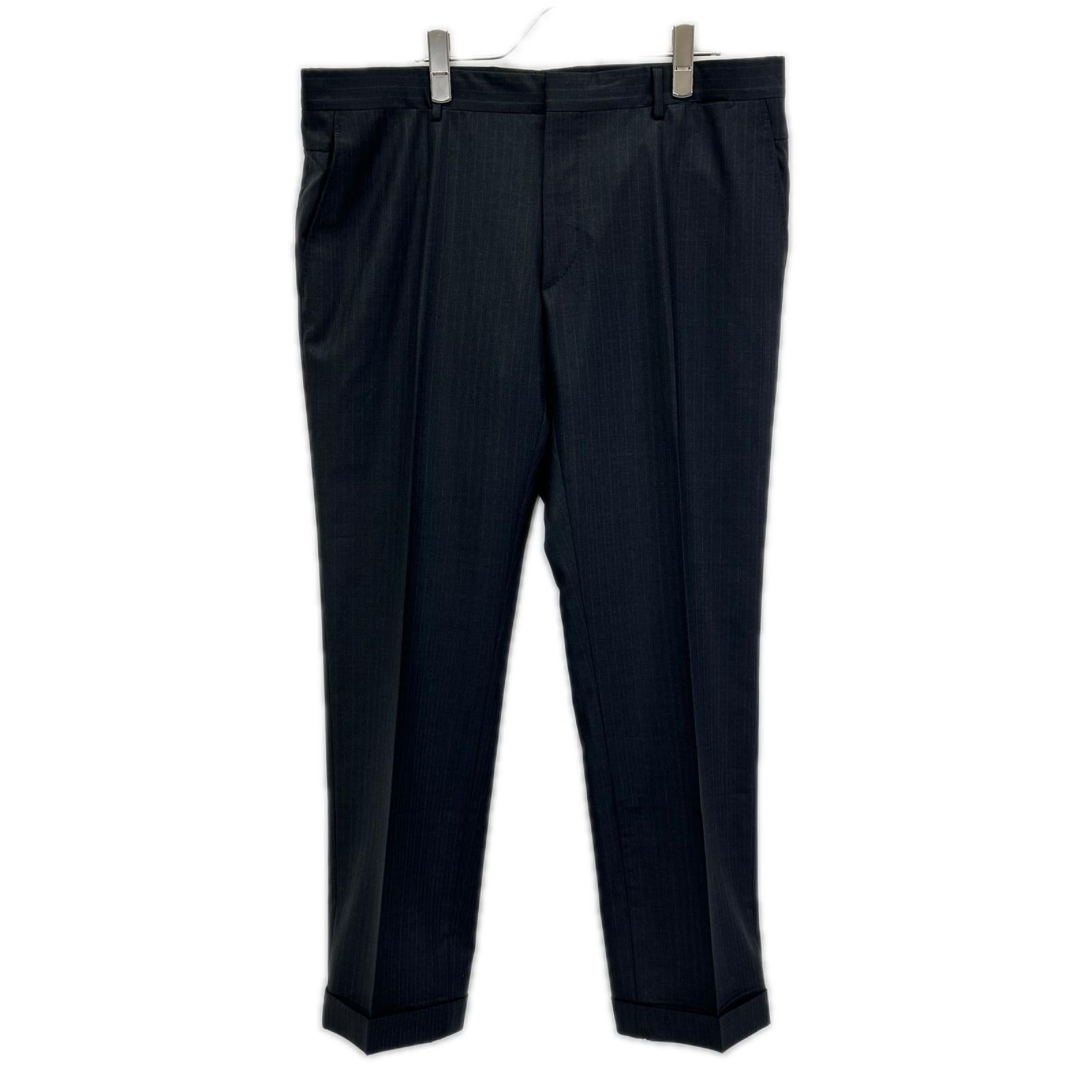 HERMES エルメス 14AW A9802 グレー シャドーストライプ SUPER150s 2Bジャケット パンツ セットアップ スーツ セットアップ