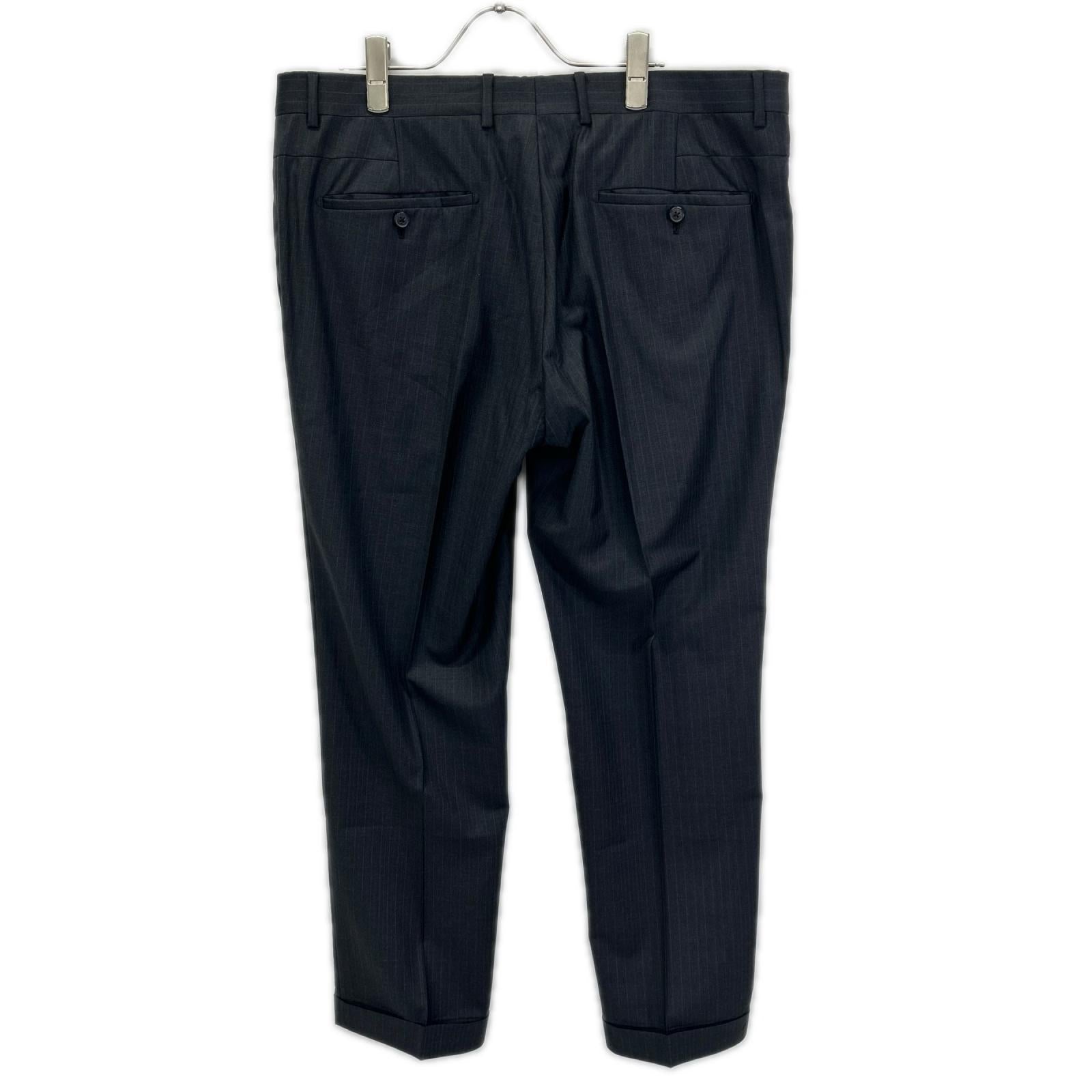 HERMES エルメス 14AW A9802 グレー シャドーストライプ SUPER150s 2Bジャケット パンツ セットアップ スーツ セットアップ