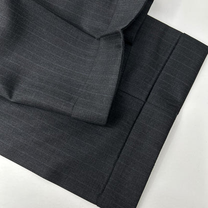 HERMES エルメス 14AW A9802 グレー シャドーストライプ SUPER150s 2Bジャケット パンツ セットアップ スーツ セットアップ