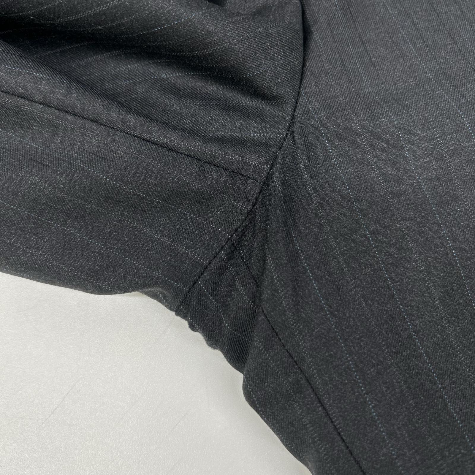 HERMES エルメス 14AW A9802 グレー シャドーストライプ SUPER150s 2Bジャケット パンツ セットアップ スーツ セットアップ