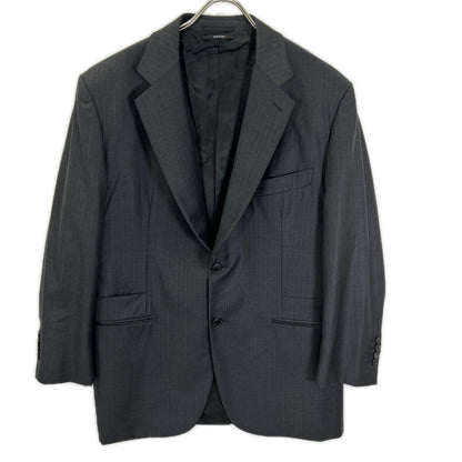 HERMES エルメス 14AW A9802 グレー シャドーストライプ SUPER150s 2Bジャケット パンツ セットアップ スーツ セットアップ