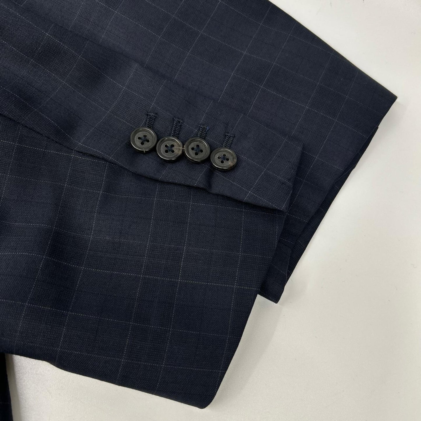 HERMES エルメス 17SS ネイビー ウィンドウペン SUPER150s テーラード 2Bジャケット ジャケット