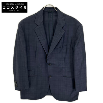 HERMES エルメス 17SS ネイビー ウィンドウペン SUPER150s テーラード 2Bジャケット ジャケット
