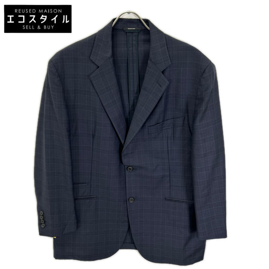 HERMES エルメス 17SS ネイビー ウィンドウペン SUPER150s テーラード 2Bジャケット ジャケット