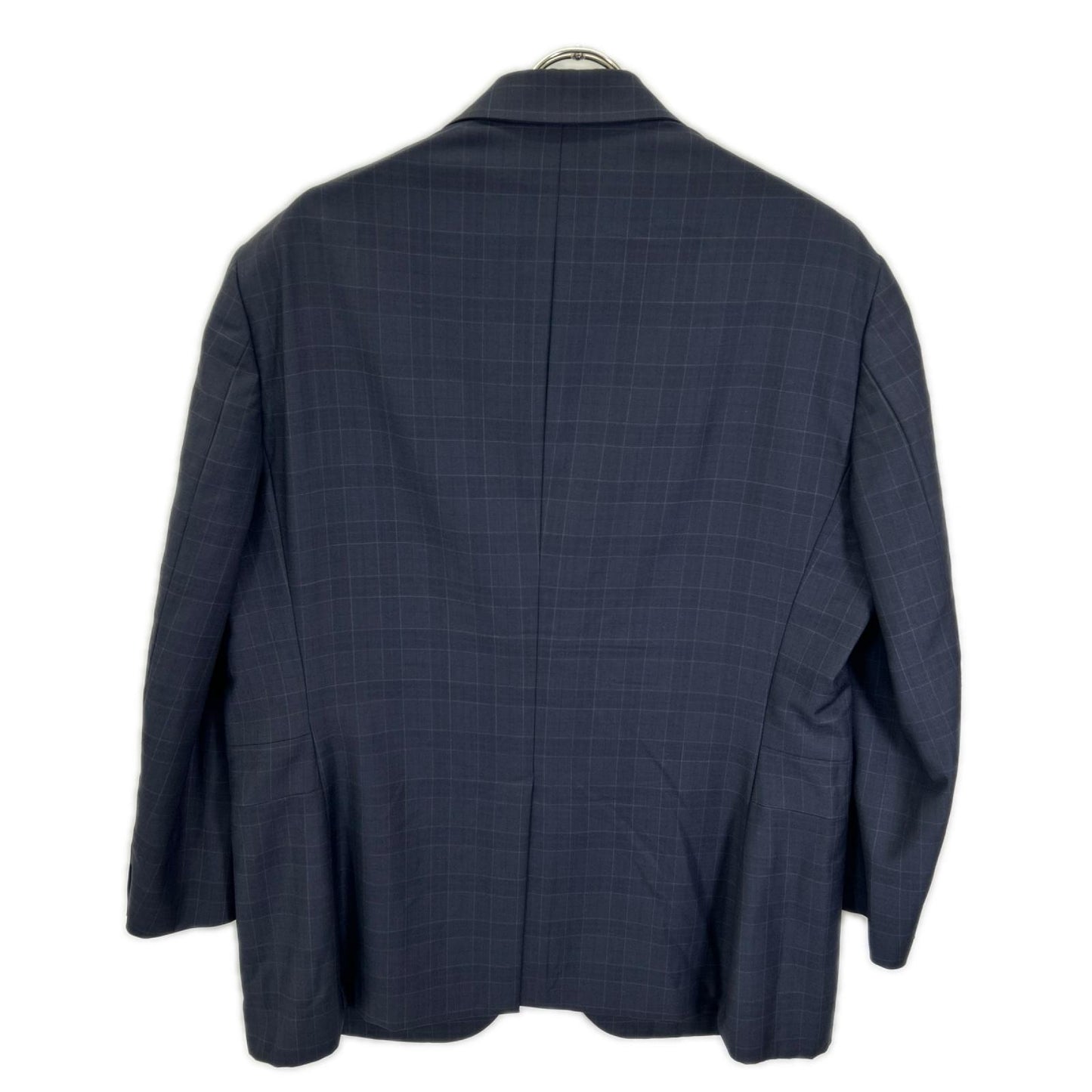 HERMES エルメス 17SS ネイビー ウィンドウペン SUPER150s テーラード 2Bジャケット ジャケット