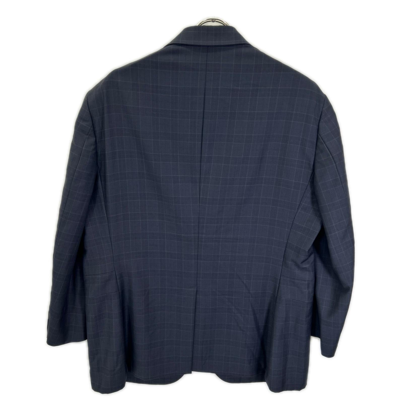 HERMES エルメス 17SS ネイビー ウィンドウペン SUPER150s テーラード 2Bジャケット ジャケット