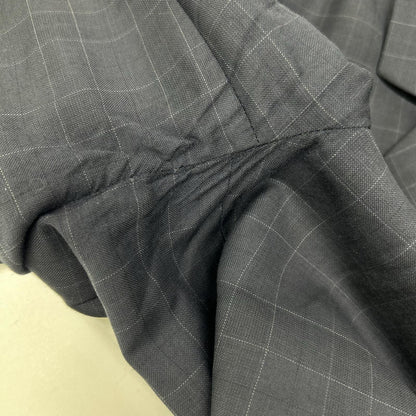 HERMES エルメス 17SS ネイビー ウィンドウペン SUPER150s テーラード 2Bジャケット ジャケット