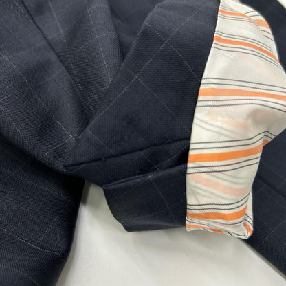 HERMES エルメス 17SS ネイビー ウィンドウペン SUPER150s テーラード 2Bジャケット ジャケット