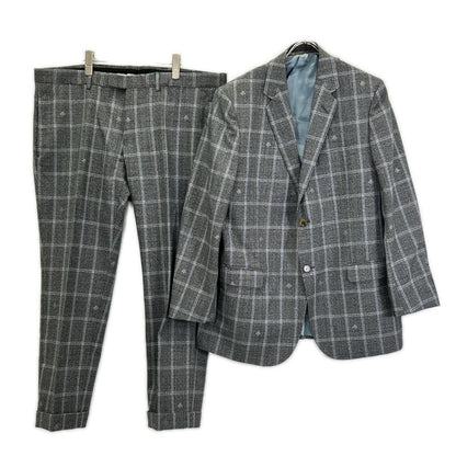GUCCI グッチ グレー Bee×チェック 2Pスーツ セットアップ　552806 スーツ セットアップ