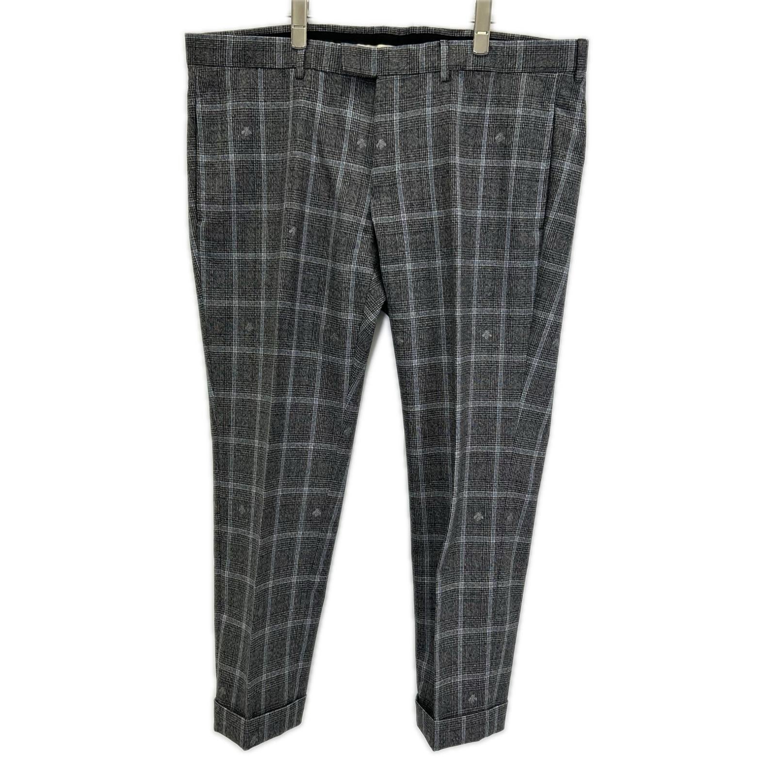 GUCCI グッチ グレー Bee×チェック 2Pスーツ セットアップ　552806 スーツ セットアップ